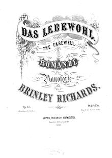 Partition complète, Das Lebewohl, Op.65, The FarewellRomanze für Pianoforte