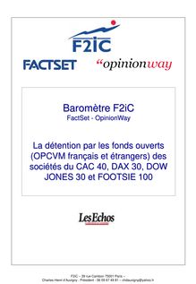 Baromètre F2iC FactSet - OpinionWay