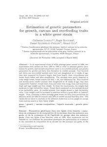 Estimation of genetic parameters for growth, carcass and overfeeding traits in a white geese strain