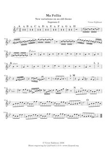 Partition Soprano 2, Ma Follia, La Folia: New Variations on an Old Theme
