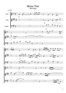 Partition complète, Brass Trio, G major, Chase, Alex