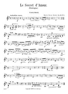 Partition violon 2 , partie, 2 Morceaux, Op.32, Klein, Bruno Oscar