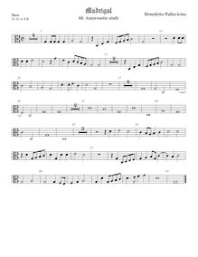 Partition viole de basse, alto clef, Il quinto libro de madrigali a cinque voci. par Benedetto Pallavicino