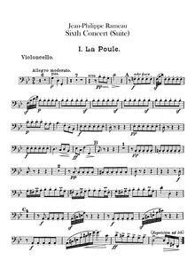 Partition violoncelles, 6 Concerts Transcrits en Sextuor, Rameau, Jean-Philippe