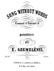 Partition complète, Song Without Words, Szemelényi, Ernest