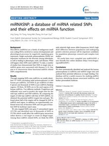 miRNASNP: a database of miRNA related SNPs and their effects on miRNA function