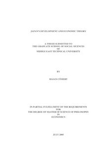 JAPAN'S DEVELOPMENT AND ECONOMIC THEORY A THESIS SUBMITTED TO THE ...