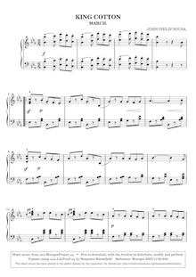 Partition de piano, King Cotton, Sousa, John Philip