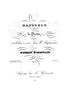 Partition complète, Rhapsodie, D major, Burgmüller, Norbert