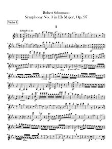 Partition violon 1, Symphony No.3, Op.97, "Rhenish", E♭ Major