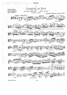 Partition de viole de gambe, 2 chansons, 2 Gesänge, Brahms, Johannes