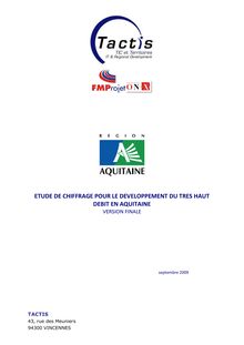 Etude FTTH Région Aquitaine