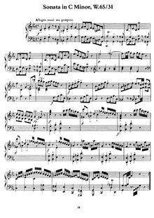 Partition complète, Sonata en C minor Wq.65/31 (H.121), Bach, Carl Philipp Emanuel