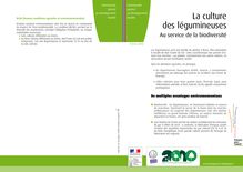 La culture des légumineuses au service de la biodiversité - Février 2010.