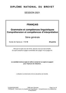 DNB - Grammaire questions série générale