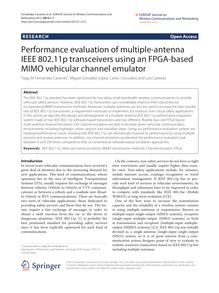 Performance evaluation of multiple-antenna IEEE 802.11p transceivers using an FPGA-based MIMO vehicular channel emulator