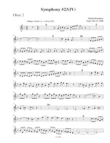 Partition hautbois 2, Symphony No.23, F major, Rondeau, Michel