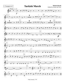 Partition trompette 1 (C), Marcia turchesca, Turkish March, C major