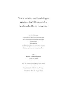 Characteristics and modeling of wireless LAN channels for multimedia home networks [Elektronische Ressource] / von Beatriz Aznar Somolinos
