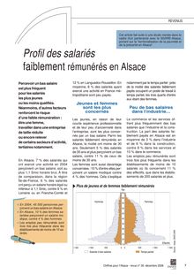 Profil des salariés faiblement rémunérés en Alsace 