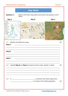 Grade 7 Geography Test 1: Map Skills A