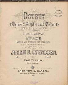 Partition complète, Octet, Op.3, Svendsen, Johan