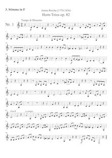 Partition cor 3 (en F), 24 cor Trios, Reicha, Anton
