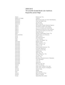 7-8th grade book list 09-10 Authors