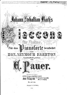 Partition complète, violon Partita No.2, D minor, Bach, Johann Sebastian
