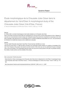 Étude morphologique de la Chaussée Jules César dans le département du Val-d Oise/ A morphological study of the Chaussée Jules César (Val-d Oise, France)  - article ; n°1 ; vol.41, pg 173-186