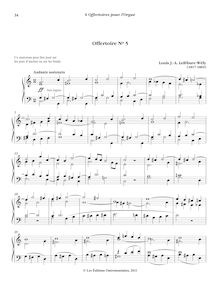 Partition , Offertoire en do majeur, 6 offertoires pour orgue without obligato pédale