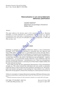 Rationalization in act and problematic