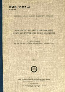 Assignment of the near-infrared bands of water and ionic solutions