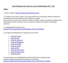 Guide d’intégration des articles du concours Wikichallenge 2022 – 2023