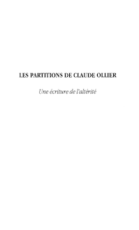 Les partitions de Claude Ollier