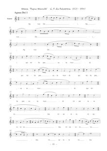 Partition Soprano , partie, Missa Papae Marcelli, Palestrina, Giovanni Pierluigi da par Giovanni Pierluigi da Palestrina