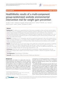 HealthWorks: results of a multi-component group-randomized worksite environmental intervention trial for weight gain prevention