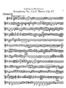 Partition violons II, Symphony No.5, Op.67, C minor, Beethoven, Ludwig van par Ludwig van Beethoven