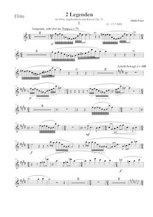 Partition , Langsam - Leicht bewegt, flûte , partie, 2 Legends pour flûte, anglais cor et Piano