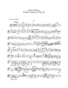 Partition violons I, violoncelle Concerto en E Minor, Op.85, E minor