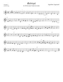 Partition viole de gambe aigue 2, aigu clef, Madrigali a 5 voci, Libro 2 par Agostino Agazzari