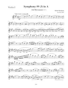 Partition violons I, Symphony No.9, A major, Rondeau, Michel par Michel Rondeau