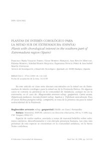 Plantas de interés corológico para la mitad sur de Extremadura (España)
