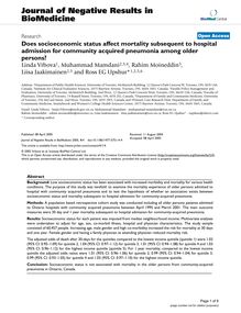 Does socioeconomic status affect mortality subsequent to hospital admission for community acquired pneumonia among older persons?