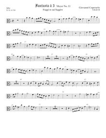 Partition ténor viole de gambe 1, alto clef, Fantasia pour 5 violes de gambe, RC 61
