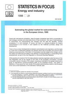 Estimating the global market for subcontracting in the European Union, 1995