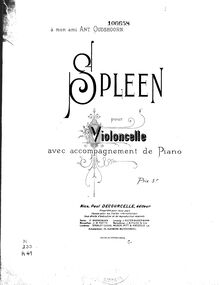 Partition de piano, Spleen, D Ambrosio, Alfredo