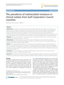 The prevalence of antimicrobial resistance in clinical isolates from Gulf Corporation Council countries