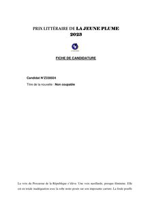 Candidat N°Z330024 - Non coupable