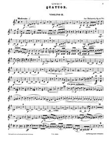 Partition violon 2, corde quatuor, Op.47 No.1, Rubinstein, Anton